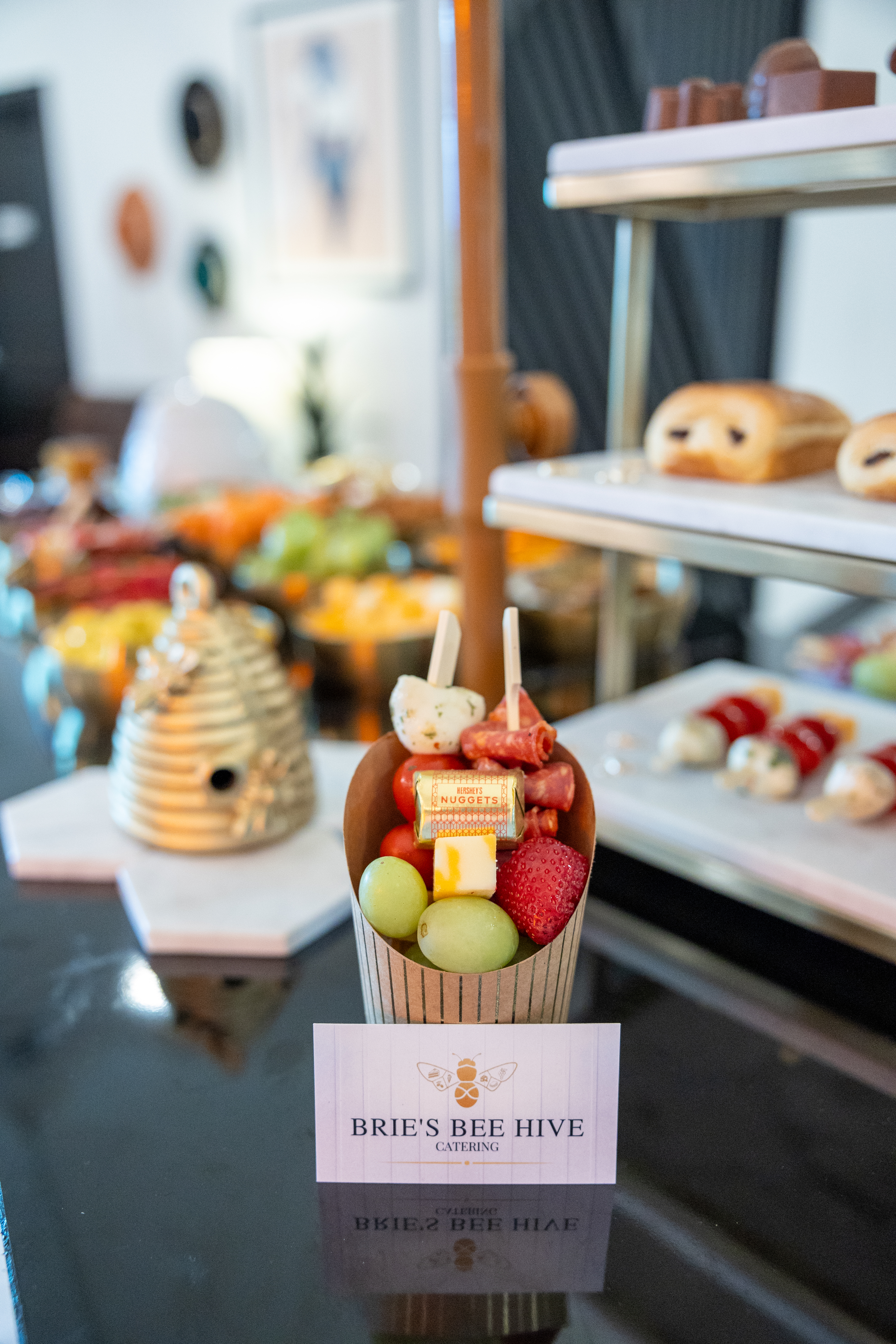 Brie's Bee Hive branded charcuterie experience